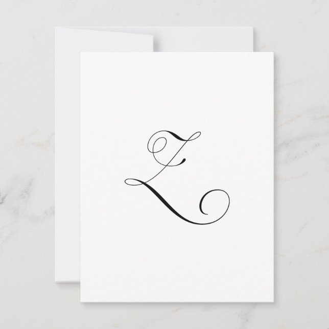 Cartão De Notas Monograma de Script Personalizado "Z" (Frente)