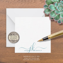 Monograma de Script Teal Moderno Minimalista