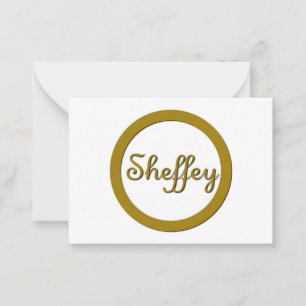 Cartão De Notas Monograma de Sheffey em Dourado