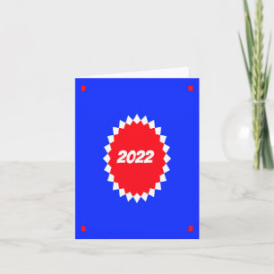 Cartão De Notas Monograma de Starburst Vermelho, Branco e Azul