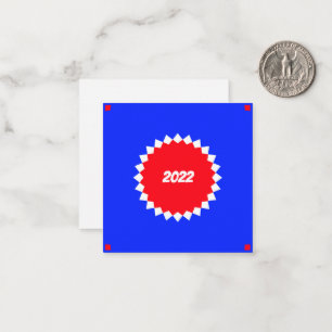 Cartão De Notas Monograma de Starburst Vermelho, Branco e Azul