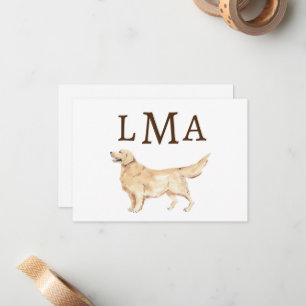 Cartão De Notas Monograma do ouro Retriever Dog Lover