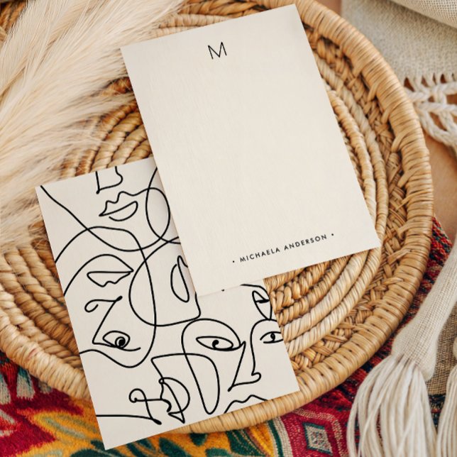 Cartão De Notas Monograma e Papel de Carta do Abstrato moderno (Criador carregado)