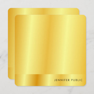 Cartão De Notas Monograma Faux Dourado Aspecto Metálico