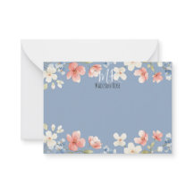 Monograma Floral Personalizado em Aquarela Azul
