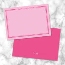 Monograma Minimalista de Duas Bordas Rosa Brilhant