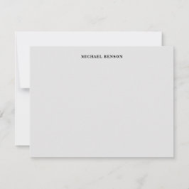 Cartão De Notas Monograma Minimalista Preto Cinza Grade Profission