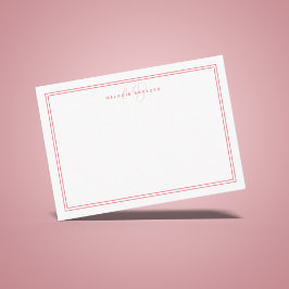 Cartão De Notas Monograma Minimalista Rosa Simples - Dois Limites
