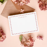 Cartão De Notas Monograma Minimalista Simples com Escarlate Dois L<br><div class="desc">Simples Monograma Minimalista Dois Cartão de Nota de Fronteira perfeito para chefes,  consultores,  profissionais ou empresários.</div>