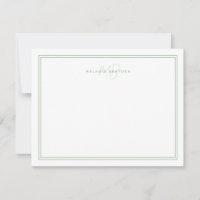 Monograma Minimalista Verde Sálvia com Duas Bordas