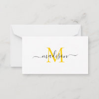 Monograma Moderno Minimalista Amarelo