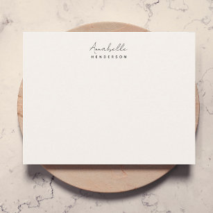 Cartão De Notas Monograma neutro   Na moda minimalista moderno