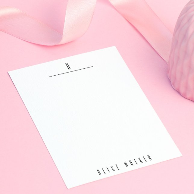 Cartão De Notas Monograma personalizado sofisticado moderno (Criador carregado)