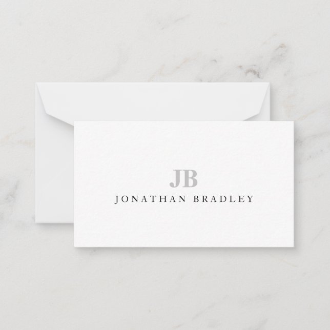 Cartão De Notas Monograma profissional mínimo simples (Frente)