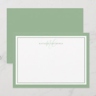 Cartão De Notas Monograma - Script Dois Limites Minimalistas - Sag