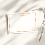 Cartão De Notas Monograma Simples Minimalista Chic - Laranja de Bo<br><div class="desc">Monograma Simples e Minimalista Dois Cartão de Nota Laranja de Fronteira perfeito para chefes,  consultores,  profissionais ou empresários.</div>