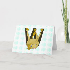 Cartão De Notas Monograma W Engraçado Pony Personalizado