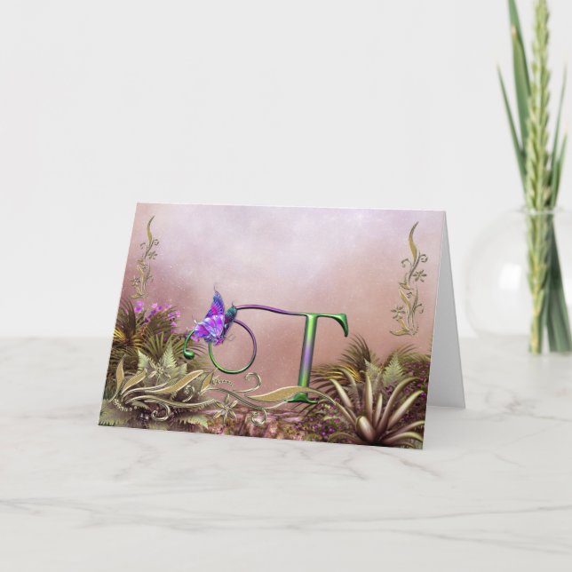 Cartão De Notas Monogramcard Butterfly Fantasy T (Frente)