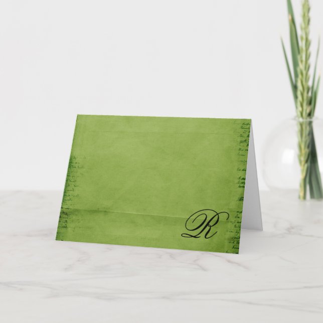 Cartão De Notas Monogrammed-green (Frente)
