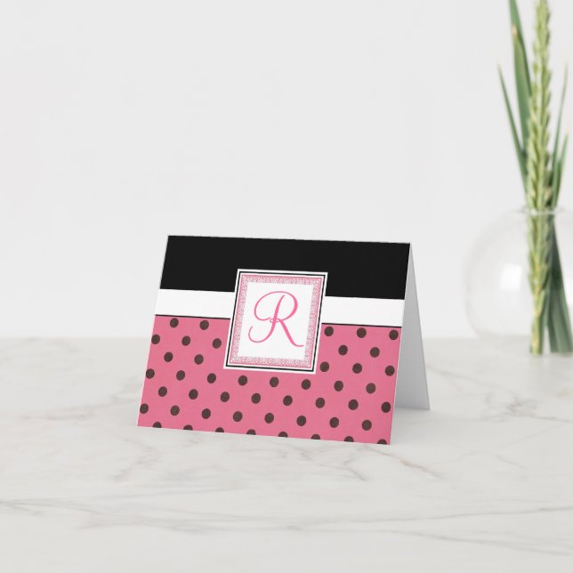 Cartão De Notas Monogrammed initial notecard (Frente)