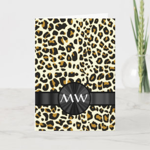 Cartão De Notas Monogrammed leopard print