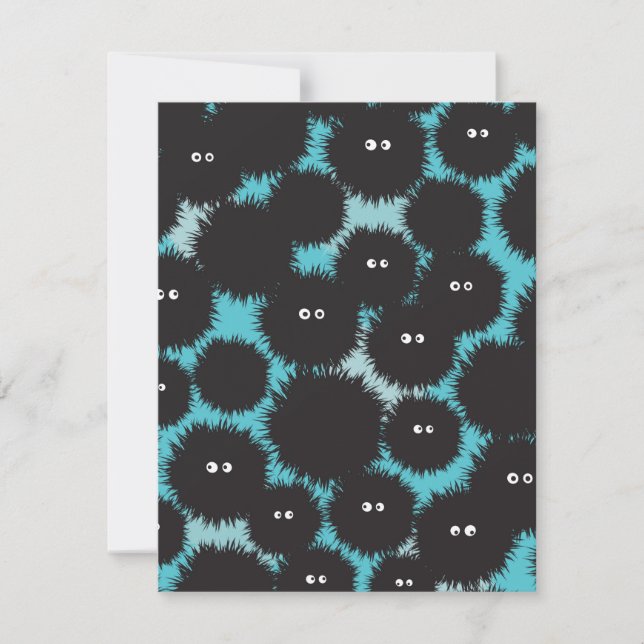 Cartão De Notas Monstros engraçados e pretos (Frente)