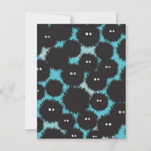 Cartão De Notas Monstros engraçados e pretos