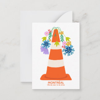 Cartão De Notas Montréal humorístico cones laranjas cidade present