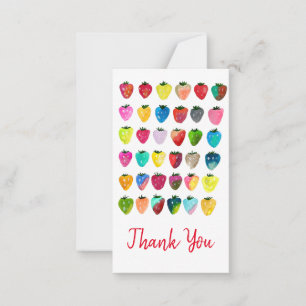 Cartão De Notas Morango doce doce fruta doce aquarela