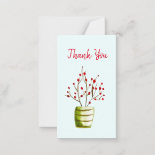 Cartão De Notas Morangos Vermelhos aquarela Natal