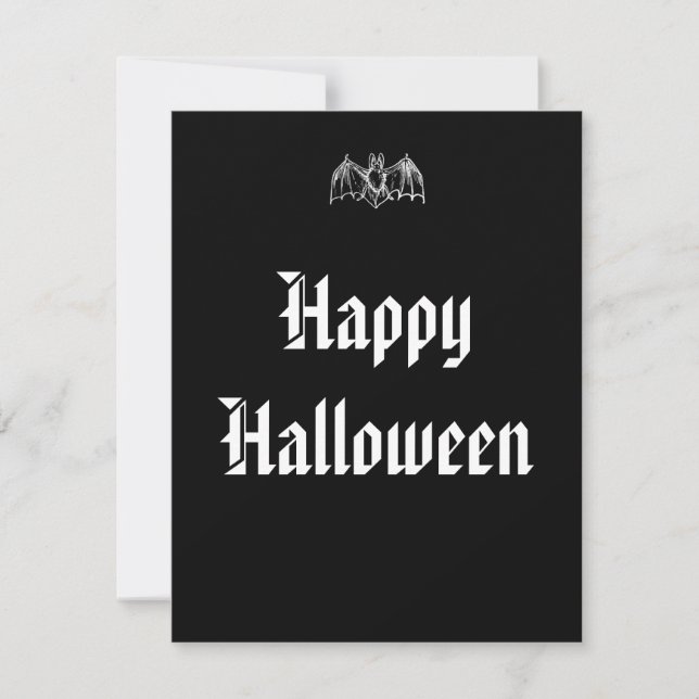 Cartão De Notas Morcego de Halloween (Frente)