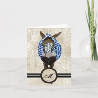 Cartão De Notas Moses Blue Rose Monogram Notecard