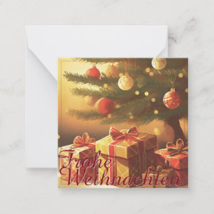 Cartão De Notas Motivo, com presentes debaixo da árvore de Natal 3