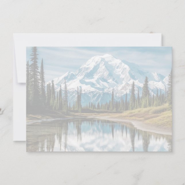 Cartão De Notas Mount Rainier Scene Flat Note Card (Frente)