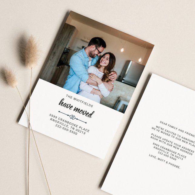 Cartão De Notas Movemos A Placa Mover Mudança De Endereço Da Famíl (Criador carregado)