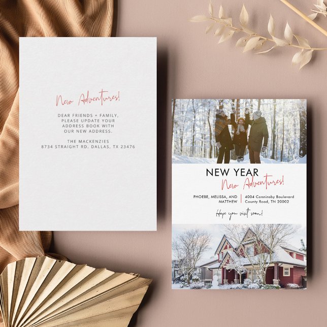 Cartão De Notas Movimentação de Feriado de Natal em Casa para Aven (Criador carregado)