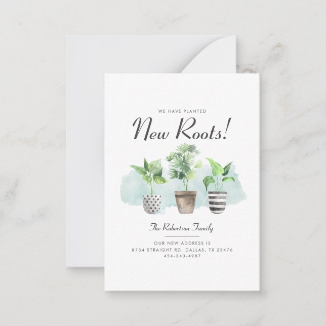 Cartão De Notas Movimentamos novas plantas raízes mudando o anúnci (Frente)