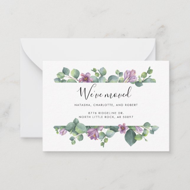 Cartão De Notas Movimentamos o lançamento do novo endereço em movi (Frente)