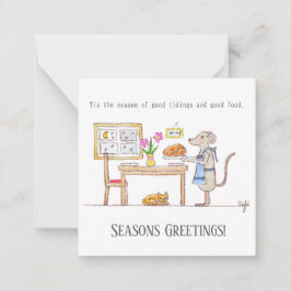 Cartão De Notas Mr Hiddle Cooks Turkey Season Greetings Card