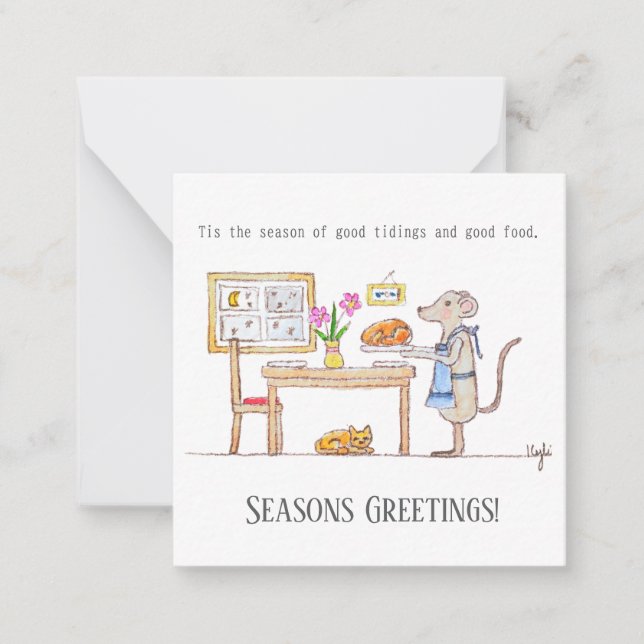 Cartão De Notas Mr Hiddle Cooks Turkey Season Greetings Card (Frente)