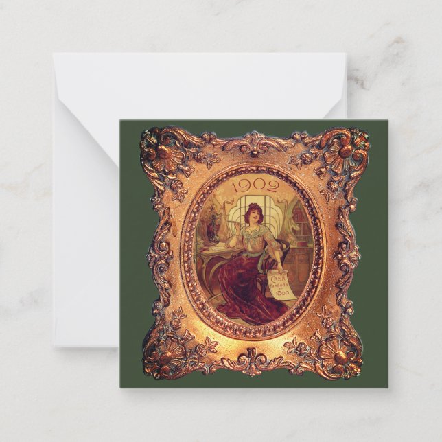 Cartão De Notas Mulher vitoriana no elegante quadro vitoriano (Frente)