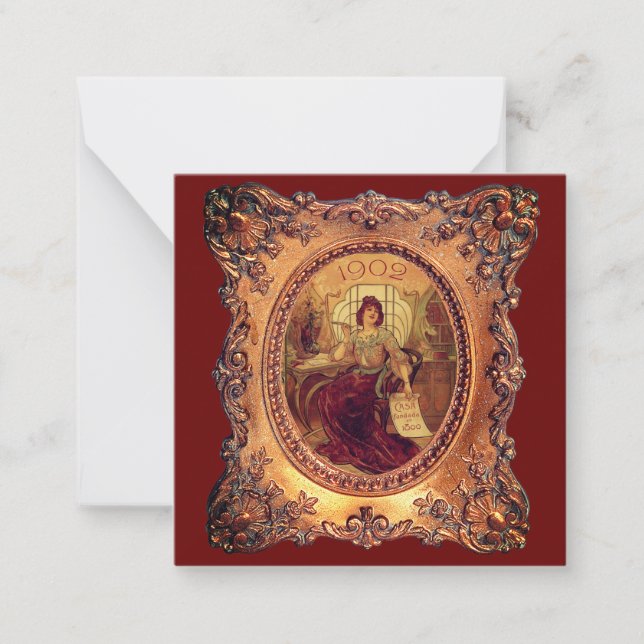 Cartão De Notas Mulher vitoriana no elegante quadro vitoriano (Frente)