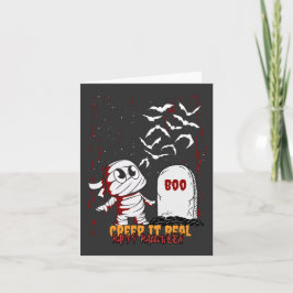 Cartão De Notas Mummy at Grave Boo Halloween