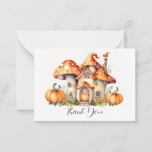 Cartão De Notas Mushroom House Obrigado