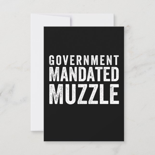 Cartão De Notas Muzzle Mandado pelo governo (Frente)