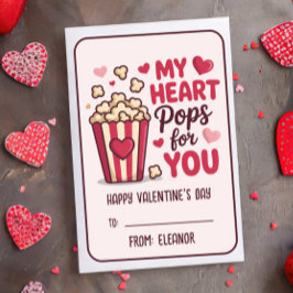 Cartão De Notas MY HEART POPS FOR YOU Valentines Day Classroom