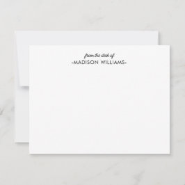 Cartão De Notas Na mesa da Simple Modern Black Script Note C