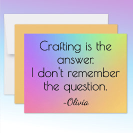 Cartão De Notas Name, Bright Gradient Rainbow All-Occasion Flat