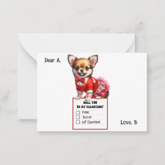 Cartão De Notas Namorados Chihuahua Puppy personalizável