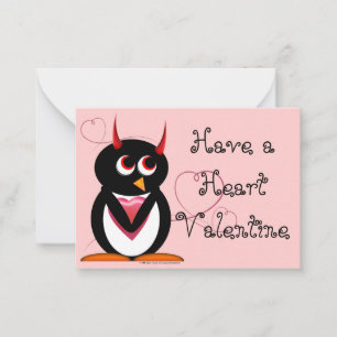 Cartão De Notas Namorados da mau Penguin School